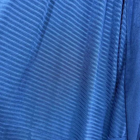 Chico's 2 Travelers Ribbed Jacket Belladonna Blue Open Front 3/4 Sleeves - Picture 4 of 6